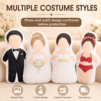 Poupée en peluche personnalisée avec photo, oreiller intégral personnalisé avec options de conception de costume