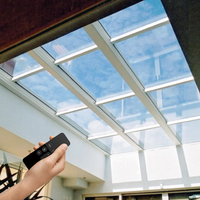 Fenêtre de toit ouvrante motorisée en profilé aluminium, personnalisée, électrique, automatique, rétractable, pour patio