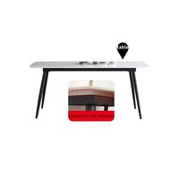 Mobilier moderne nordique Table à manger en marbre de luxe Pieds en acier au carbone Table à manger et chaises ensemble 8 places