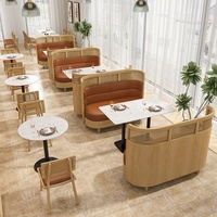 Tables et chaises de restaurant, design nordique moderne, en bois massif, banquettes en tissu, personnalisation, pour salle à manger, barbecue, très demandées