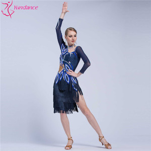 L-17198 Kid vestido de actuaciones de baile latino adulto, vestido de borla de rumba de <span class=keywords><strong>toro</strong></span> de baile de manga larga - Product Image 5