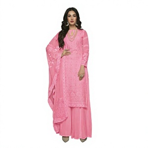 <b>Pink</b> Embroidered Reversible Moisture Wicking Quick Dry Winter <b>Salwar</b> <b>Kameez</b> Midi Kurti Set Women Ethnic Wear Casual Party Outfit - Product Image 4