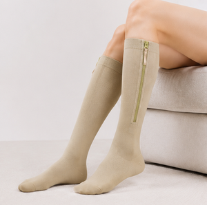 In-Stock <strong>Compression</strong> Socks WIth Zipper Convenient Open/CloseToe 15-20mmHg Knee High Support <strong>Stockings</strong> Sleeves - Product Image 3