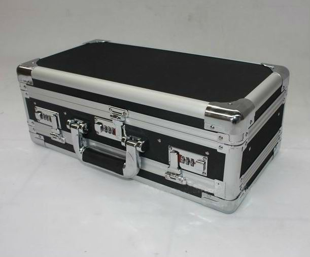 2021 оптовая продажа, индивидуальный защитный черный Жесткий двухсторонний алюминиевый чехол для оружия с комбинированными замками