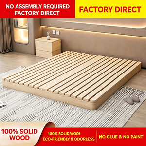 Modern Eco-Friendly Durable Minimalist Solid Wood Platform <strong>Bed</strong> Japanese Tatami Floor <strong>Bed</strong> Frame Queen/<strong>King</strong> <strong>Size</strong> No <strong>Headboard</strong> - Product Image 6