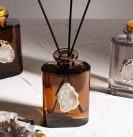 Diffuseur de parfum d'ambiance élégant de 180 ml style hôtelier avec bâtonnets en rotin, logo personnalisé pour salle de bain et chambre à coucher