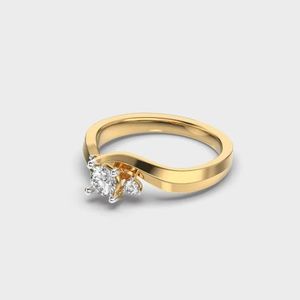 Bague de fiançailles avec diamant rond de laboratoire de 0,50 carat |   Solitaire en or 14 carats - Product Image 1