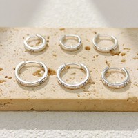 Boucles d'oreilles rondes en laiton, simples et élégantes, trois pièces - Accessoires tendance pour femmes