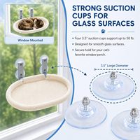 Hamac pliable sans cordon pour chat, à fixer aux fenêtres étroites, avec ventouses, en maille respirante, pour chats d'intérieur