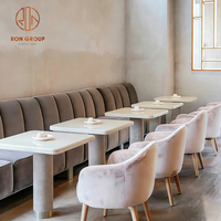 Table et banquette de restaurant en marbre pour café, mobilier de siège pour café
