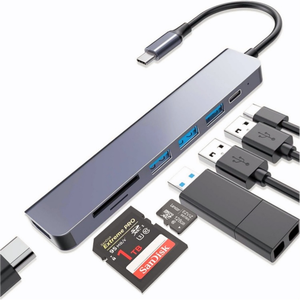 7 in <span class=keywords><strong>1</strong></span> USB C HUB Type C Docking Station 4K HDMI PD ที่ชาร์จ SD TF อ่านการ์ดสำหรับแล็ปท็อปแท็บเล็ตโทรศัพท์คอนโซลเกมสวิตช์ - Product Image 1