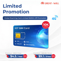 Carte SIM M2M mondiale 2G 3G 4G LTE/Cat1, carte SIM de données en itinérance mondiale pour GPS Tracker, Dashcam, portable, 50% de réduction
