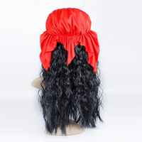 Peluca de Carnaval para mujer, gorro con trenzas, Cosplay de pirata, pañuelo para la cabeza, máscara para ojos, accesorios de disfraz de halloween