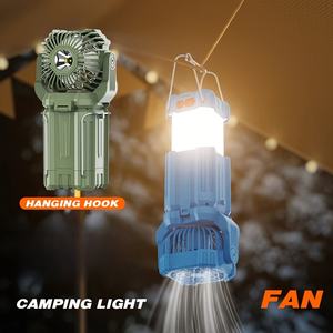 Ventilador solar multifuncional para exteriores de alta potencia, recargable por USB-C, de aleación de aluminio, impermeable, para camping. - Product Image 3