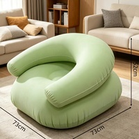 Nouveau canapé gonflable transfrontalier épaissi, chaise longue individuelle floquée, fauteuil gonflable pliable en U, canapé paresseux moderne