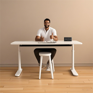 Bàn làm việc văn phòng có thể điều chỉnh độ cao bằng điện với giá sách và ngăn chứa đồ, khung bàn đứng ngồi đa năng cho nhà hoặc nơi làm việc - Product Image 6