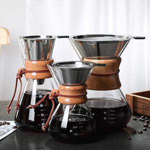 Accessoires de la série <span class=keywords><strong>Barista</strong></span> Cafetière à verser en verre avec filtre en acier inoxydable Filtre à café réutilisable pour le café filtre à café - Product Image 4