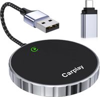El adaptador Carplay inalámbrico Fuallwin convierte las manos libres Control de voz inteligente Dongle USB Plug & Play para coche 2016