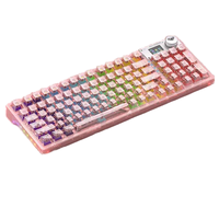 AULA F98pro Clavier mécanique transparent sans fil Tri-Mode BT avec écran de jeu Structure de joint de personnalisation RVB