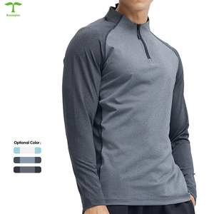 T-shirt a compressione da <span class=keywords><strong>uomo</strong></span> personalizzabile con logo, ad asciugatura rapida, a <span class=keywords><strong>manica</strong></span> lunga, per sport all'aperto, allenamento, con <span class=keywords><strong>mezza</strong></span> zip - Product Image 4