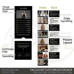 <span class=keywords><strong>Carte</strong></span> de programme de la Semaine de la Mode avec onglets de collection de créateurs, heures des spectacles, cartes des lieux et détails des after-parties - Product Image 3