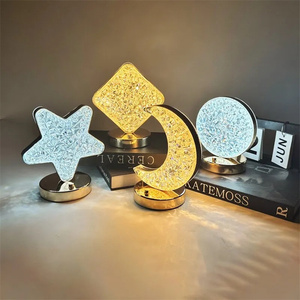 Lâmpada de mesa LED Star <span class=keywords><strong>Moon</strong></span> recarregável com controle de toque e 3 cores, novo design, com interruptor de toque recarregável por USB - Product Image 2
