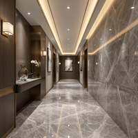 Dalle de marbre gris naturel poli à veines grises pour la décoration des murs et sols des halls d'hôtel