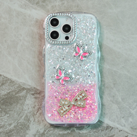Nouvelle coque populaire à changement de couleur progressif, mignonne, scintillante, avec diamants et cristaux, motif papillon, étui brillant pour Samsung Galaxy A73, coque en époxy