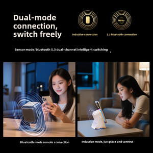 Yixin ที่วางโทรศัพท์<span class=keywords><strong>ลำโพง</strong></span>แบบเหนี่ยวนำไร้สาย5.3 5W พร้อมไฟ RGB ที่ยึดโทรศัพท์ปรับได้ - Product Image 3