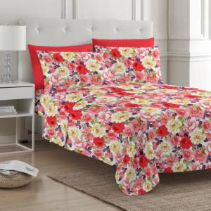 6pcs Set Sprei Ukuran Queen King 100% Poliester Mikrofiber Sekali Pakai Lipat Motif Bunga Hewan Natal Daun untuk Penggunaan Hotel - Product Image 6