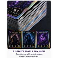 Cartes à collectionner personnalisées, collection noire, cartes magiques, jeu de cartes holographiques, cartes de commerce en PVC, cartes en papier