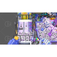 Structure de jeu intérieure commerciale pour centre commercial, thème Galaxie Spatiale, avec robot futuriste, escalade d'aventure verticale multi-niveaux et toboggan en spirale