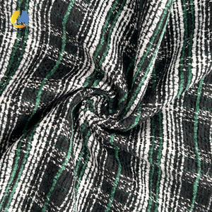 Tela de chenilla drapeada teñida con hilo, 100% poliéster, con rayas, peso vestimentario, para blazers, vestidos y culottes antiestáticos. - Product Image 5