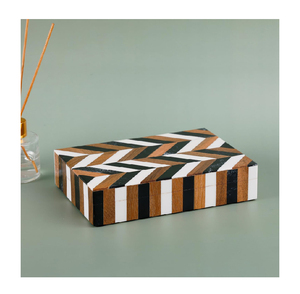 Boîte de rangement décorative artisanale pour la maison avec couvercle, boîte à télécommande en bois, support pour télécommande pour le salon, table basse - Product Image 4