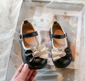 Zapatos de Cuero para Niñas, Estilo Británico, Primavera-Otoño, Zapatos de Puntos para Niña Pequeña, Zapatos de Suela Suave para Bebé - Product Image 3