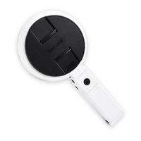 2X Handheld Magnifier Illuminated Desktop Magnifying Glasses with 8 LED Lights & Foldable Handle Magnifier