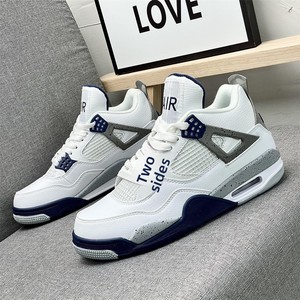 Putian Sneakers Cicada-wing <strong>AJ4</strong> Thick-soled High-top NK Retro Basketball Shoes Casual Skateboarding Cowhide Upper Shock - Product Image 4