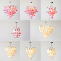 Lustre LED en verre nuage de style Murano, taille moyenne, pour villa, salon, chambre à coucher