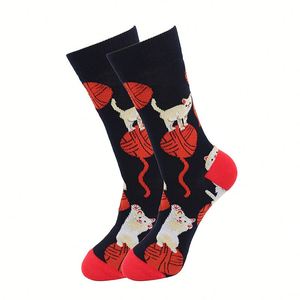Espectáculo en Vivo # 31 Calcetines de Moda con Diseños de Animales, Calcetines Creativos de Dibujos Animados con Estampados de Tiburón, Ratón y Aves, en Stock para Hombre - Product Image 3