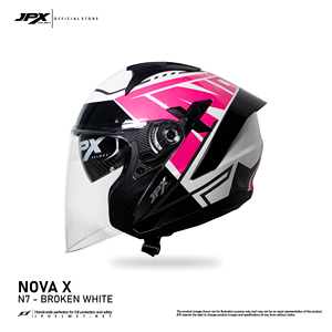 Casque demi-face JPX Nova X V2 Motif N7 avec un design élégant à double visière pour une visibilité et un confort accrus lors de chaque balade - Product Image 3
