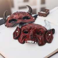 Masque de démon demi-visage amélioré en plastique, bricolage, commerce extérieur, carnaval, Halloween, maquillage, accessoires de costume, vente en gros transfrontalière