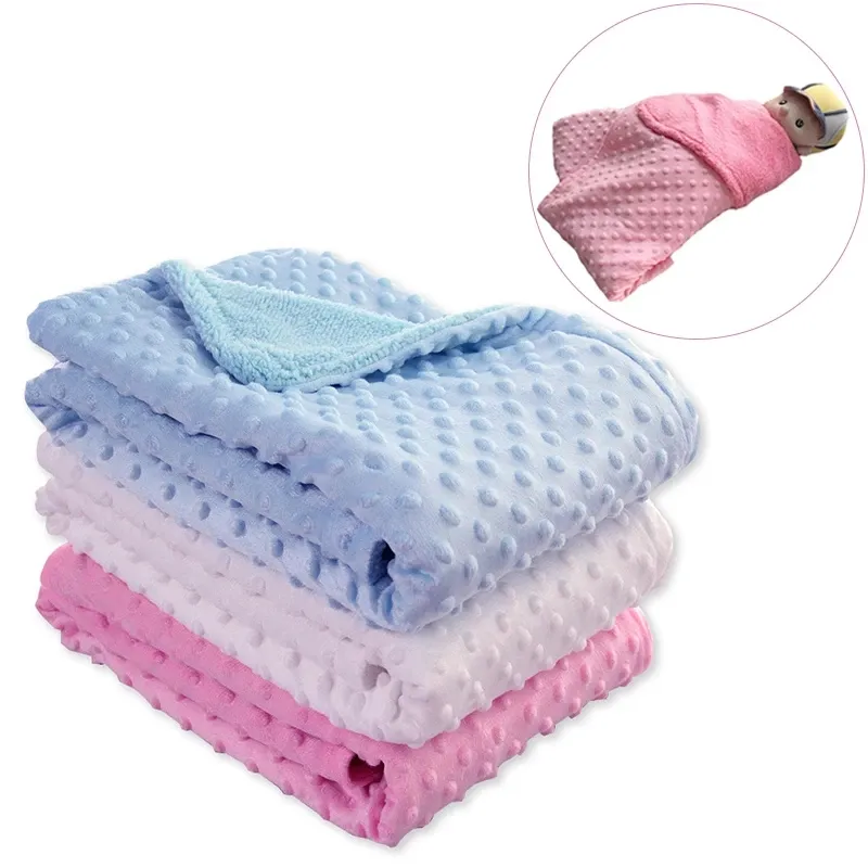 Couverture Bebe Baby Blanket Diapers Newborn Thermal Soft Fleece Blanket Winter Solid Bedding Set Newborn Swaddle Baby Blanket