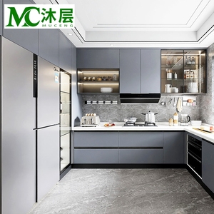 Set <span class=keywords><strong>di</strong></span> Mobili da Cucina Moderni <span class=keywords><strong>di</strong></span> <span class=keywords><strong>Lusso</strong></span> Ecologici Importati con Ante in Vetro, Accessori per Cerniere, Soluzioni Complete per Stoccaggio e Isola Dispensa - Product Image 1