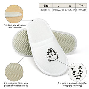 Chaussons personnalisés avec bordure colorée, mignons chaussons d'hôtel pour enfants, en peluche, antidérapants, semelle EVA, chaussons jetables bon marché - Product Image 2