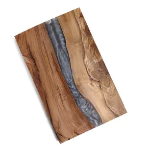 2023 High quality butcher chopping block luxury epoxy acacia wood river cutting board