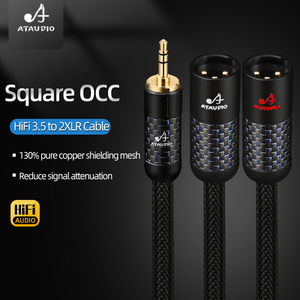 For ATAUDIO HiFi 3.5mm Male Dual XLR Male Female Cable XLR 3.5mm Cable for <strong>PC</strong> Headphone Amplifier Balance Microphone for <strong>Speaker</strong> - Product Image 2