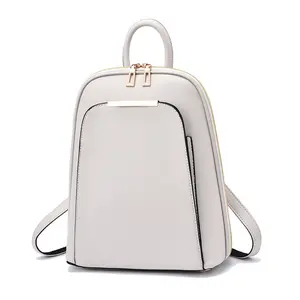 Wholesale 2022 Ladies Fashion Custom Solid Color Travel PU Leather Bags Women's Backpacks