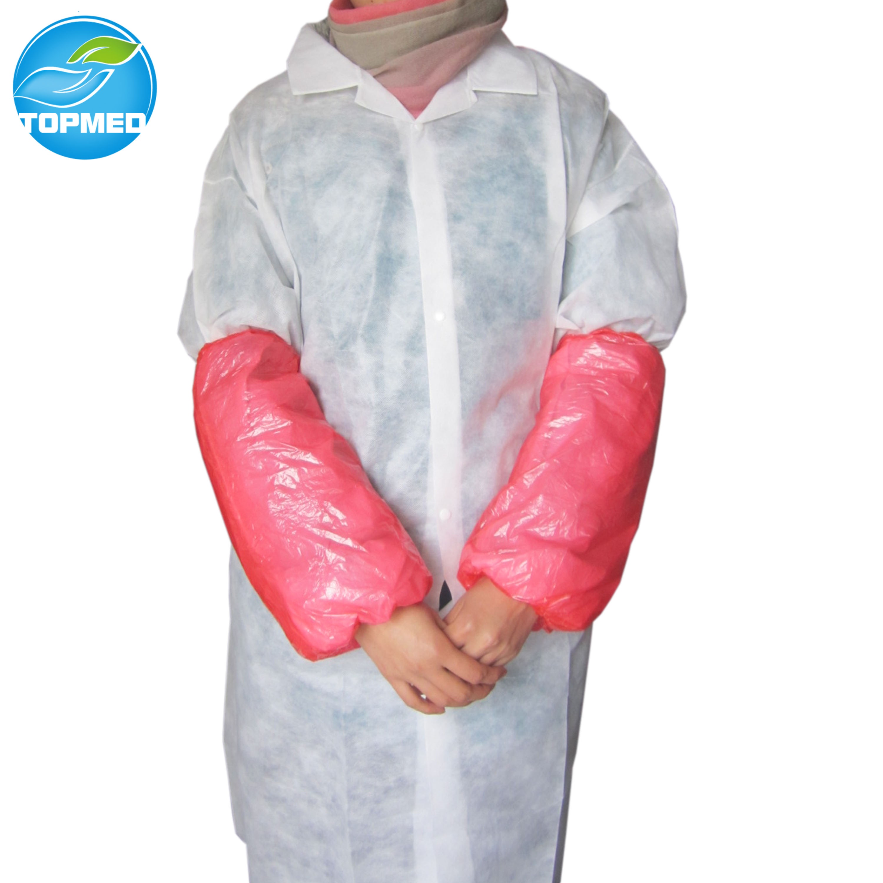 ПЭ пылезащитный нарукавник хирургический рукав цветной с водонепроницаемым пластиковым защитным рукавом Чехол