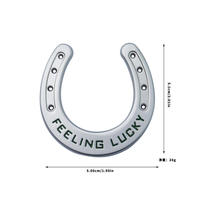 Marqueur de golf porte-bonheur gravé « Feeling Lucky », marqueur de balle de golf fer à cheval en argent poli, marqueur de position de golf
