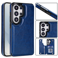 Étui portefeuille magnétique avec porte-cartes en cuir PU de luxe, fentes pour cartes, étui à rabat pour téléphone Samsung Galaxy S26 S25 A57 A53 A56